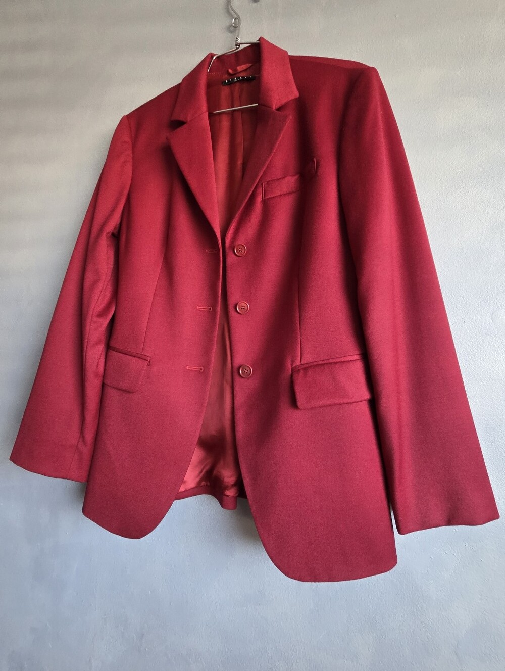 SISLEY RASPBERRY VINTAGE STRUCTURED SINGLE BREASTED BLAZER, SIZE ITALY 42